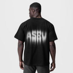 0797. Tech Essential™ Relaxed Tee - Black "Motion Blur"