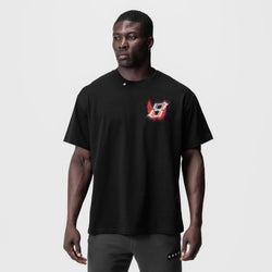 0797. Tech Essential™ Relaxed Tee - Black "Infinite Mindset"