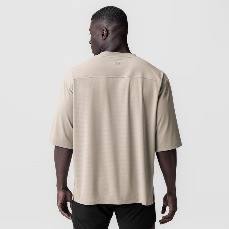 0841. 3D-Lite® 2.0 Lycra®  3/4-Sleeve Oversized Tee - Sand Smoke "OTWR"