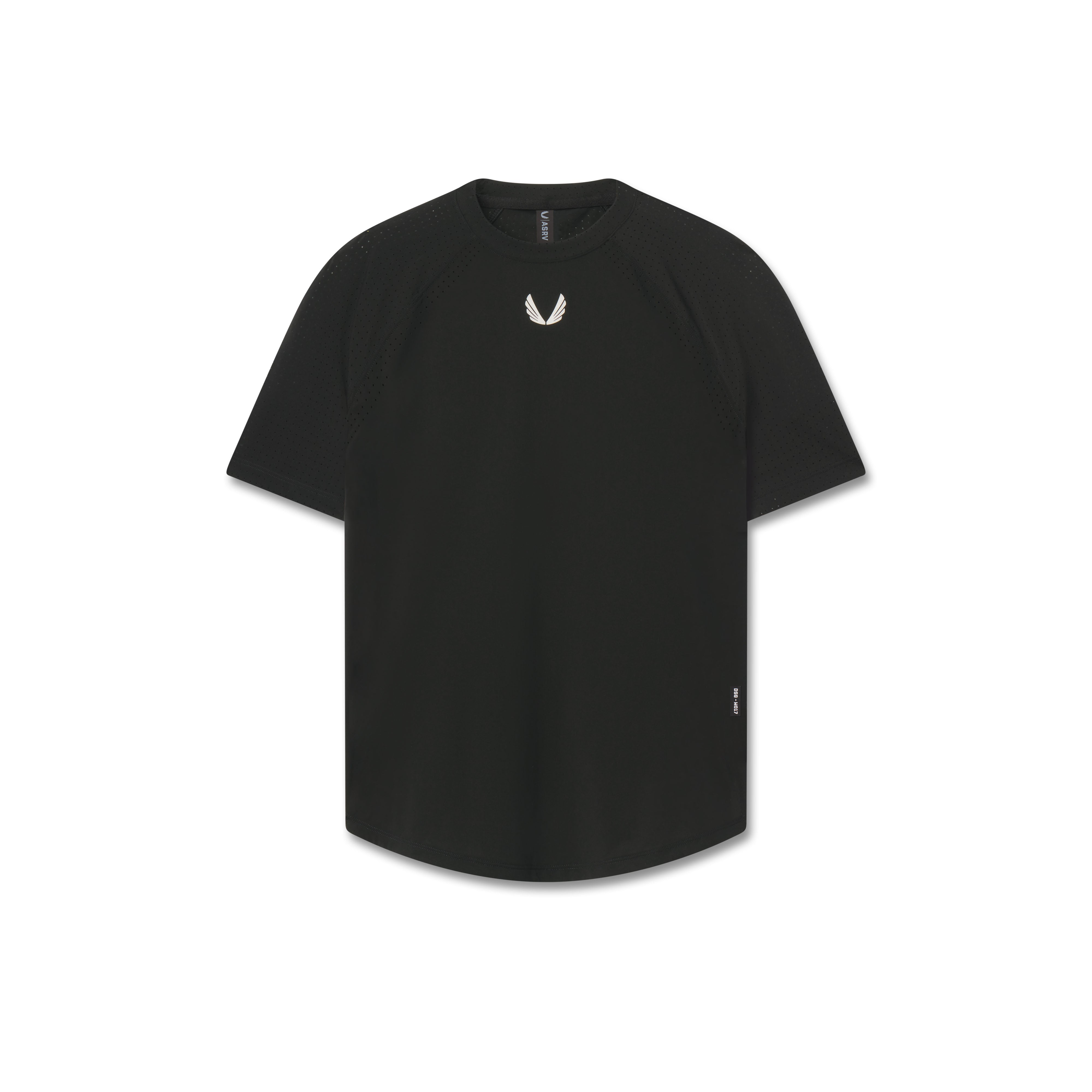 Black Laser-Vent Established Tee displayed on mannequin, front view