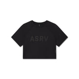 W018. AeroSilver® Cropped Tee - Black "ASRV"