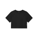 W018. AeroSilver® Cropped Tee - Black