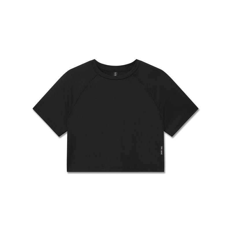 W018. AeroSilver® Cropped Tee - Black