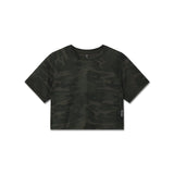 W018. AeroSilver® Cropped Tee - Dark Camo