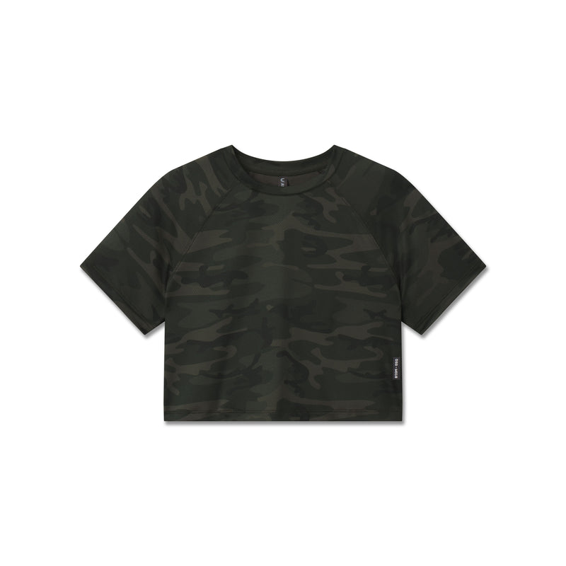 W018. AeroSilver® Cropped Tee - Dark Camo