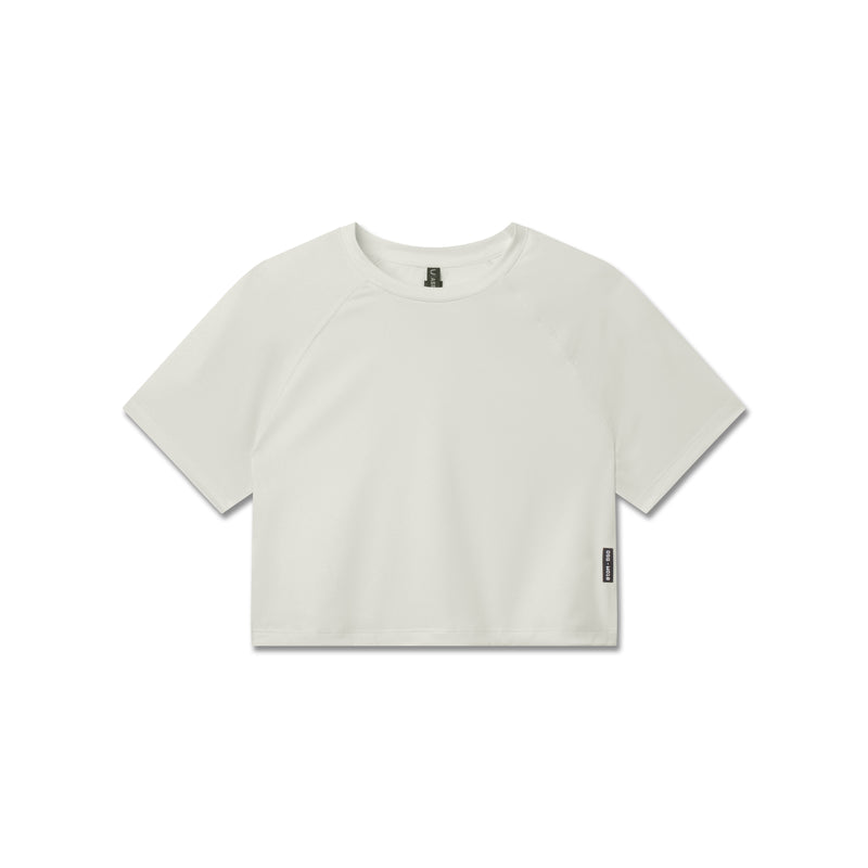 W018. AeroSilver® Cropped Tee - Ivory Cream