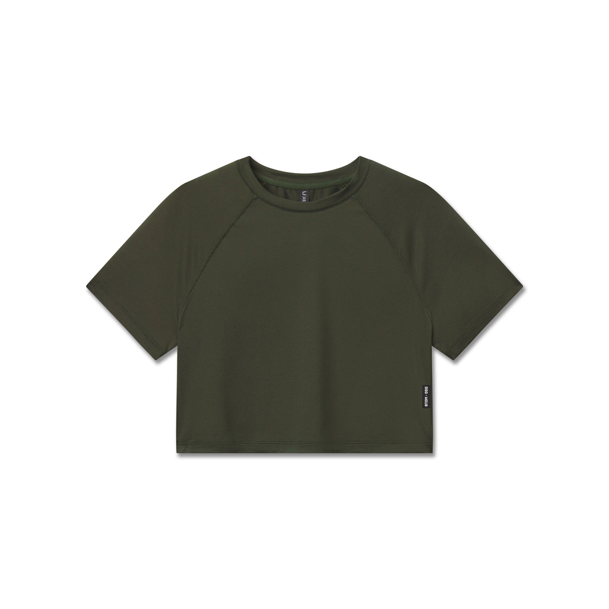AeroSilver® Cropped Tee in olive, front view