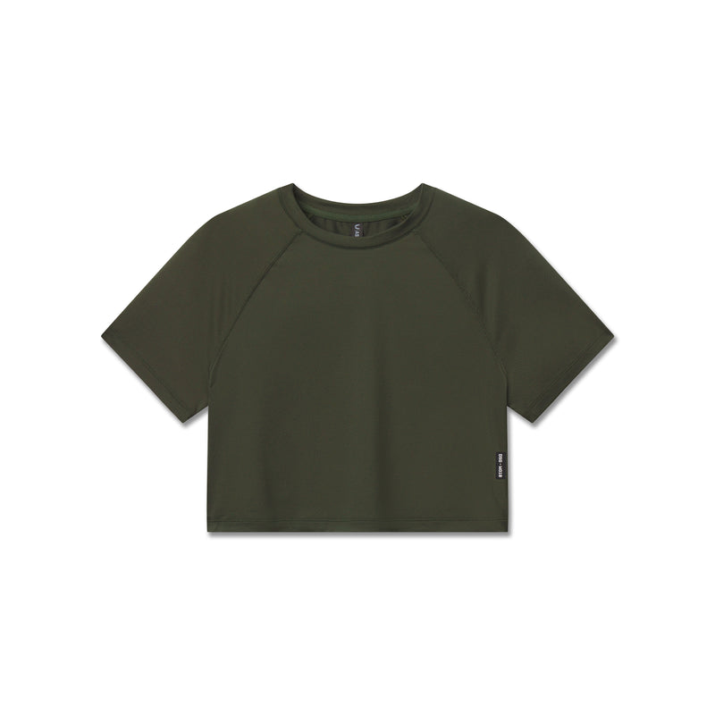 W018. AeroSilver® Cropped Tee - Olive