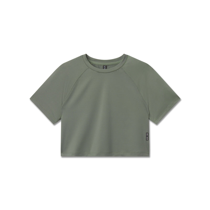 W018. AeroSilver® Cropped Tee - Sage