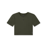 W019. LYCRA® Cropped Tee - Olive