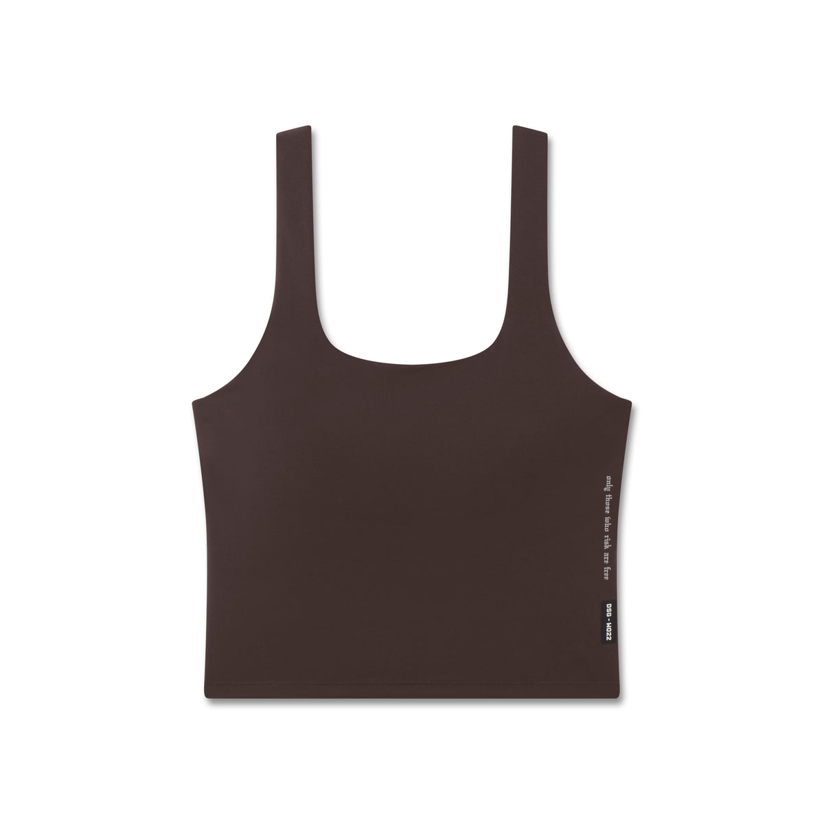 LYCRA® 2-in-1 tank top in dark earth, front view