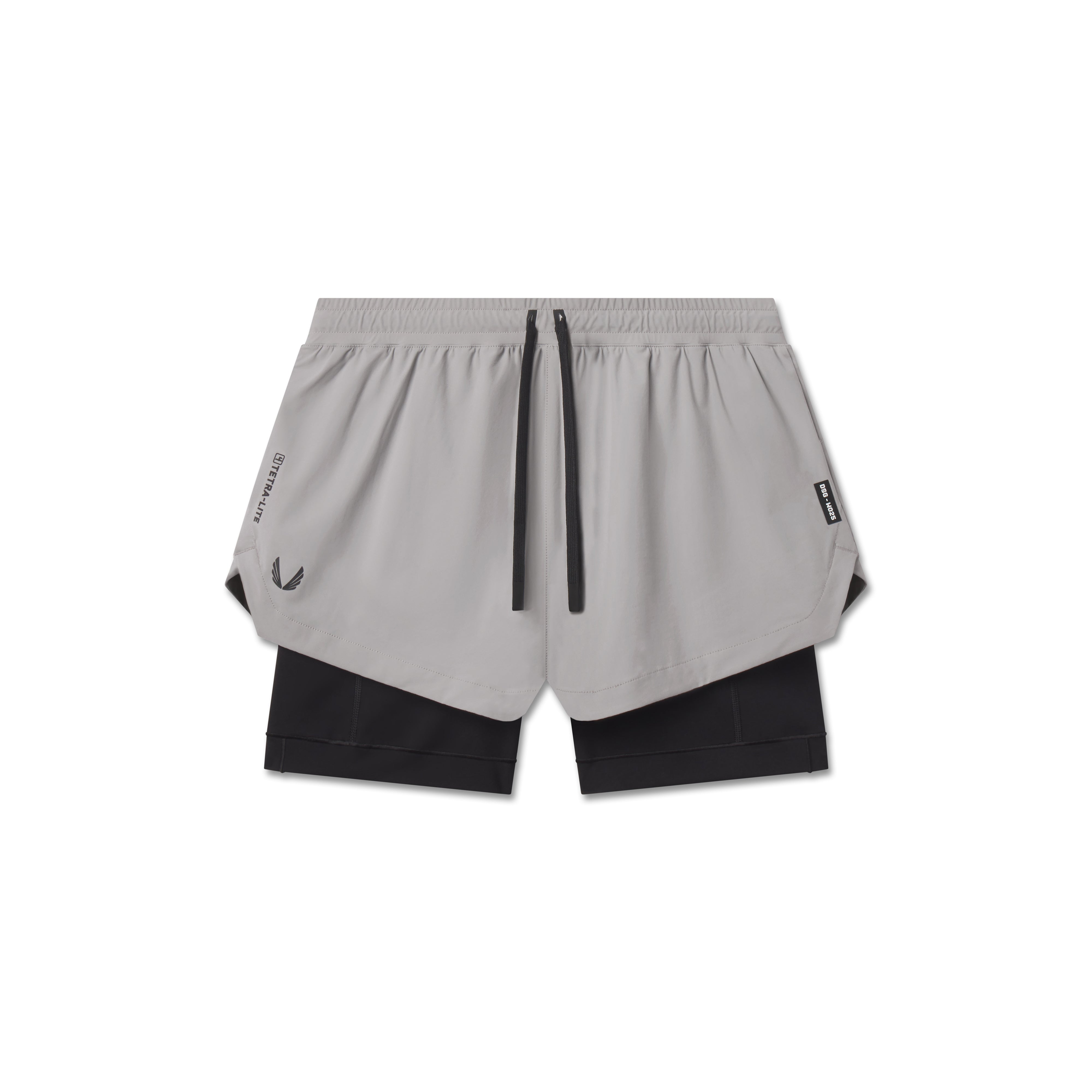 Tetra-Lite Liner Short in slate grey with black inner shorts, top view