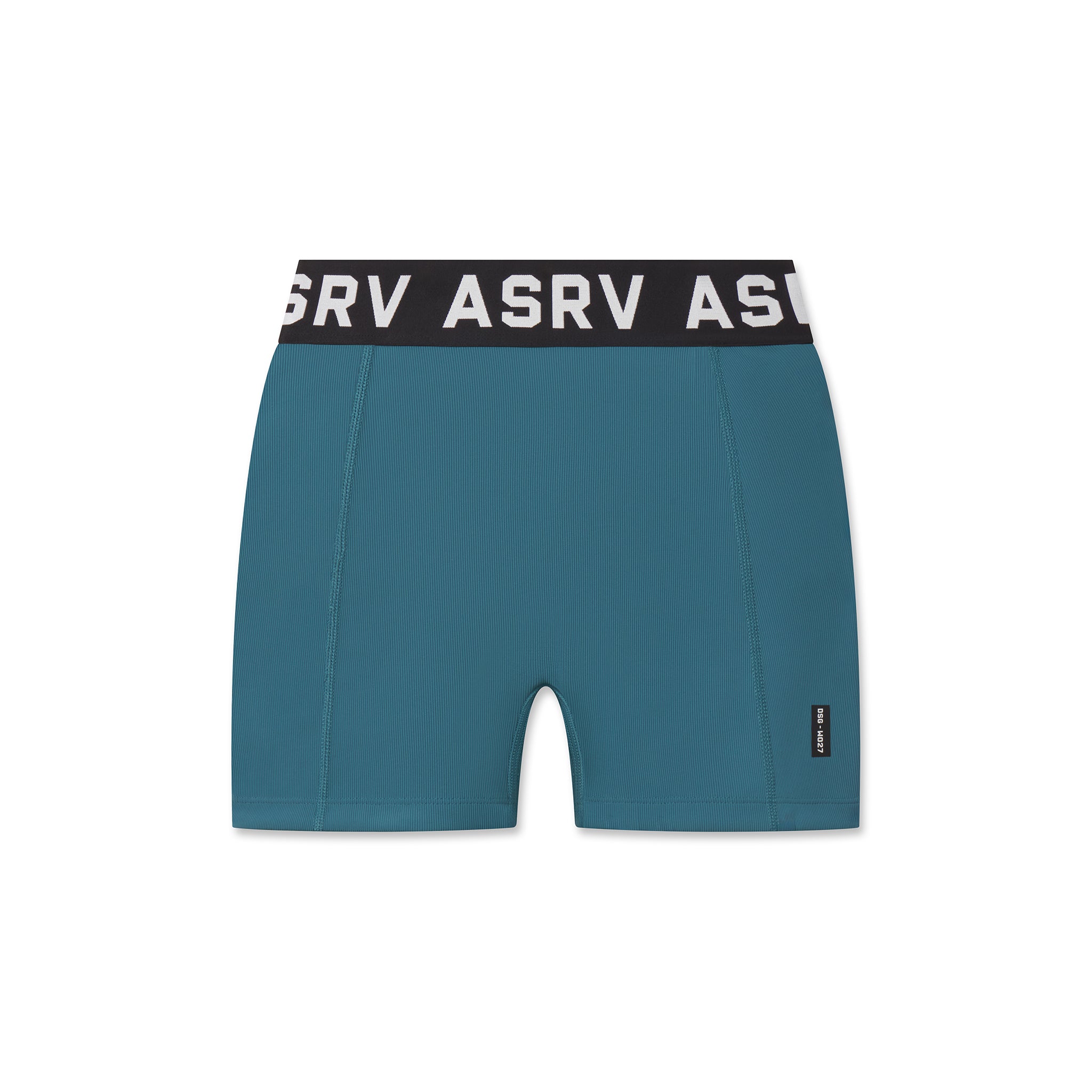 LYCRA® Ribbed Short in storm blue with ASRV waistband, front view