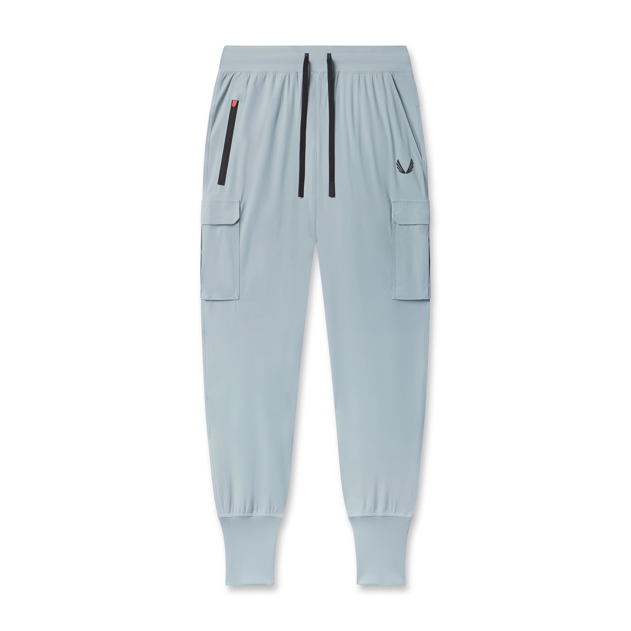 Flatlay of Tetra-Lite Cargo High Rib Jogger in light sky, front view