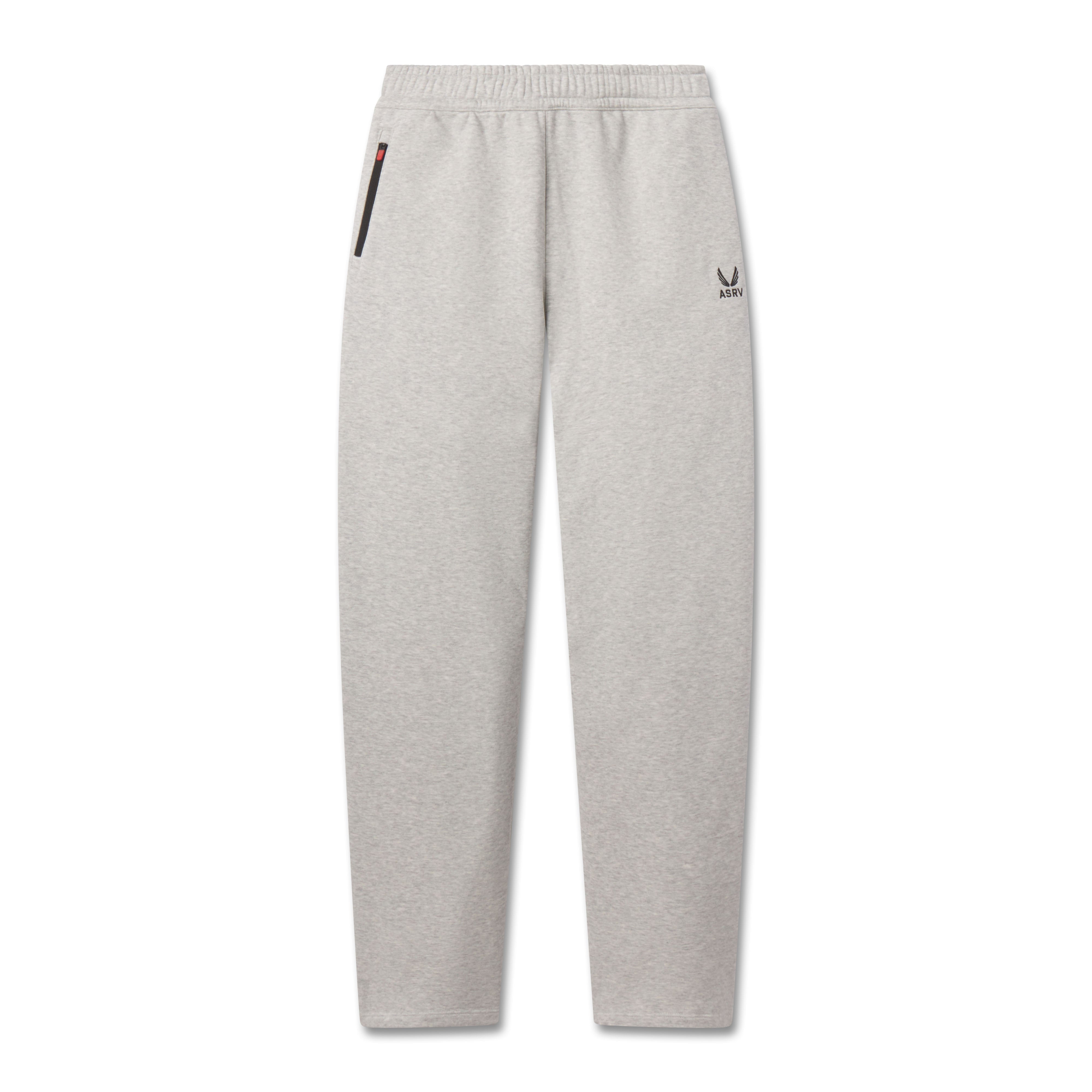 W034 Sorona® Terry Straight Leg Sweats in heather grey, front view