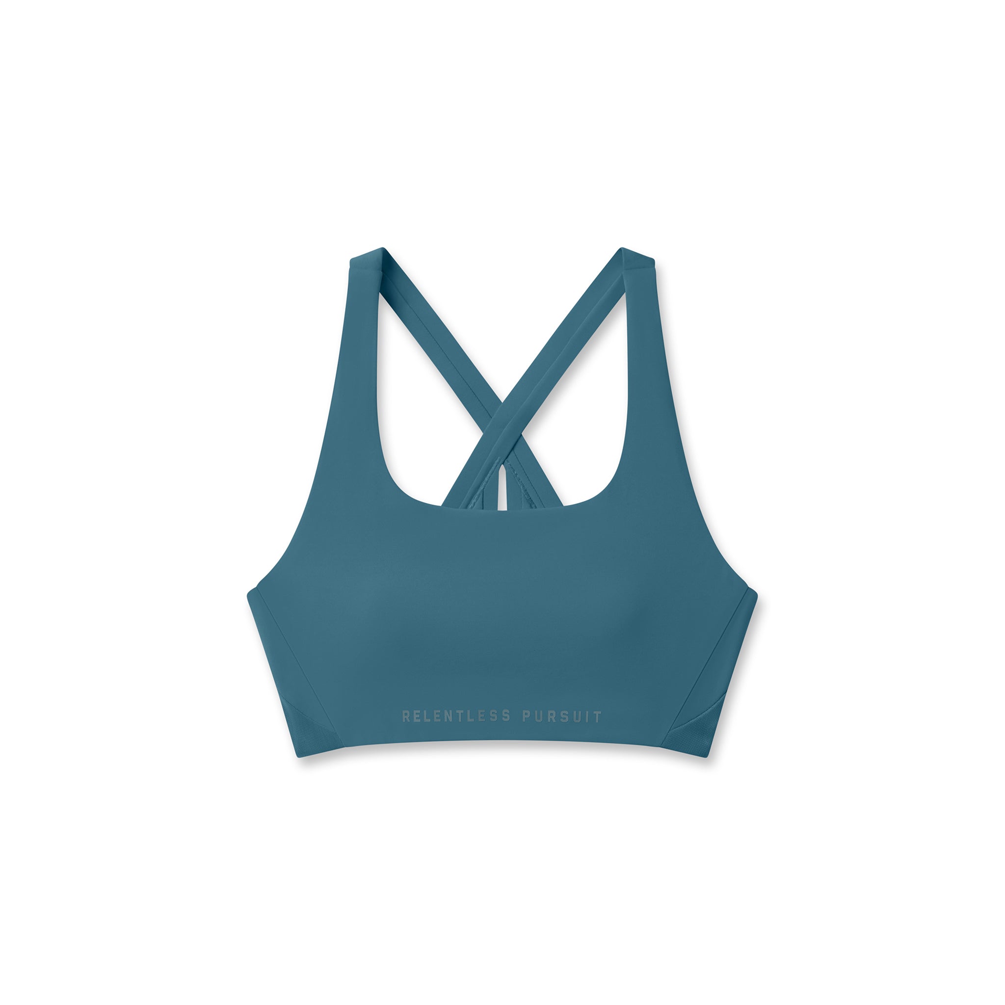 LYCRA® Hybrid Sports Bra in storm blue, front view