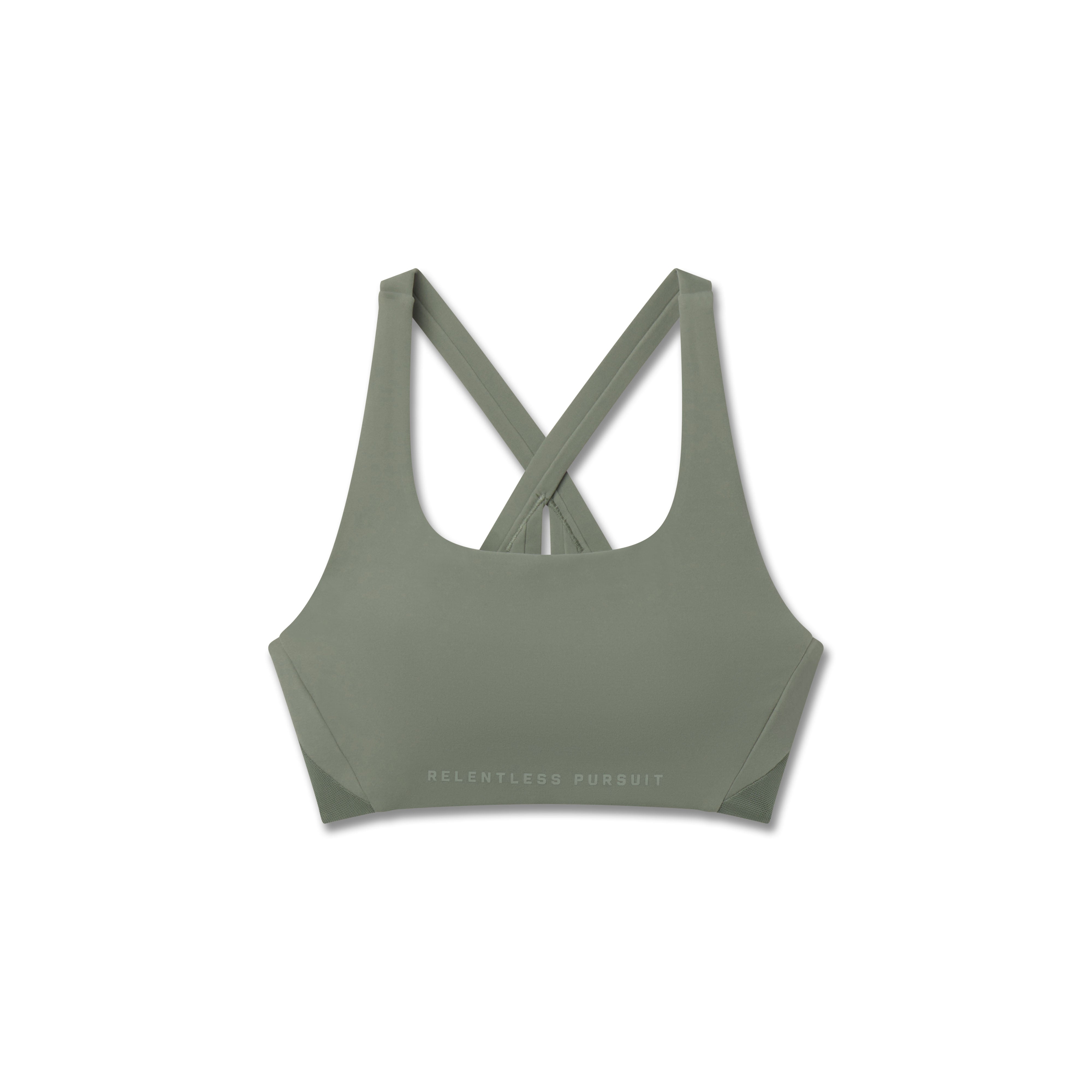 LYCRA® Hybrid Sports Bra in sage, front view