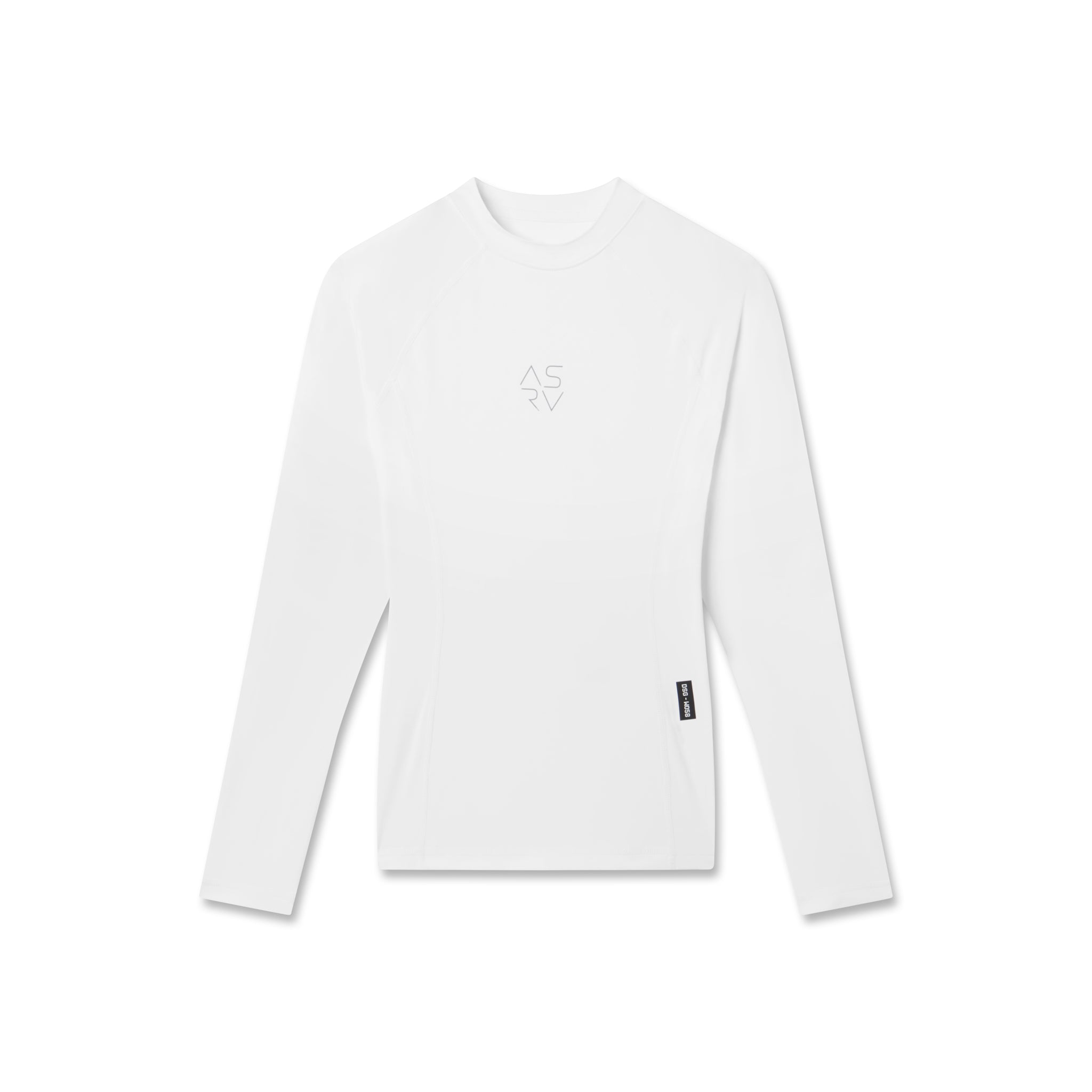 flatlay LYCRA® ADAPTIV Baselayer Longsleeve in white, front view