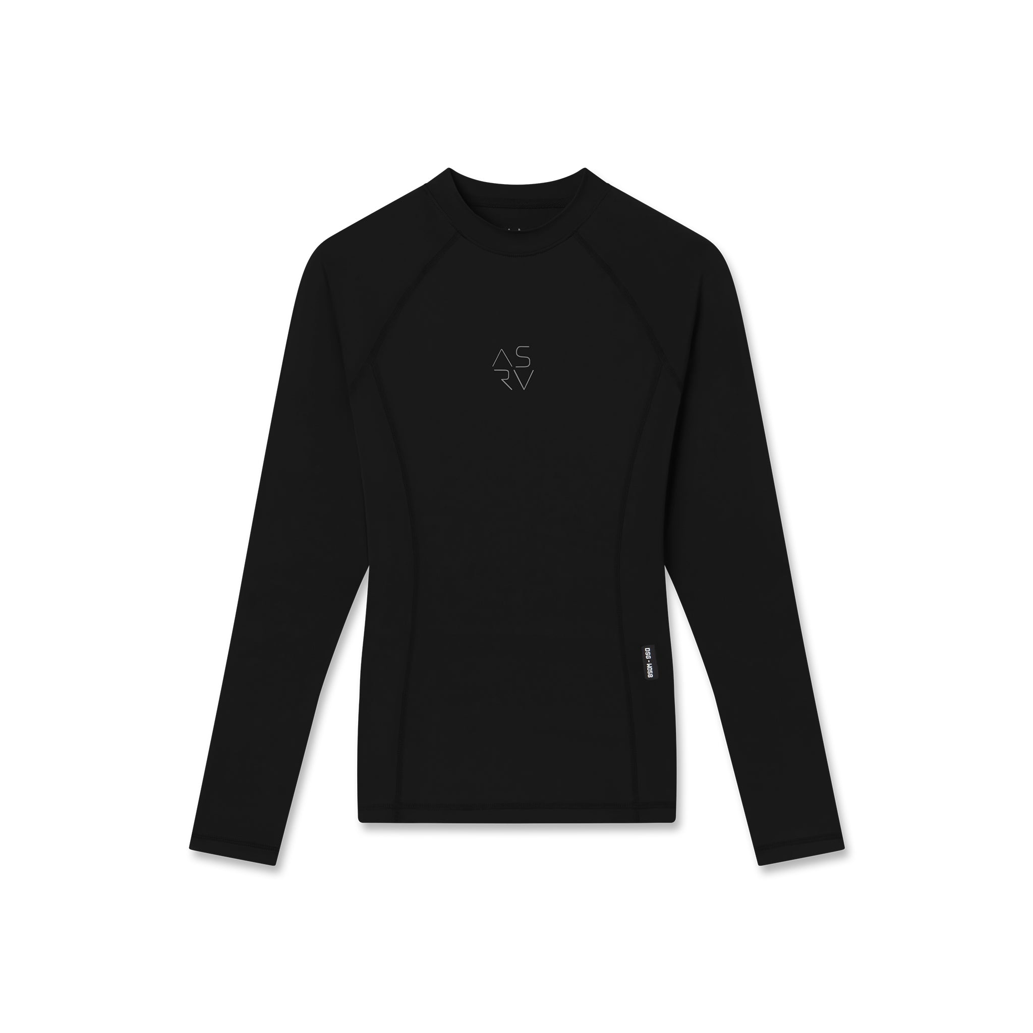 flatlay LYCRA® ADAPTIV Baselayer Longsleeve in black, front view