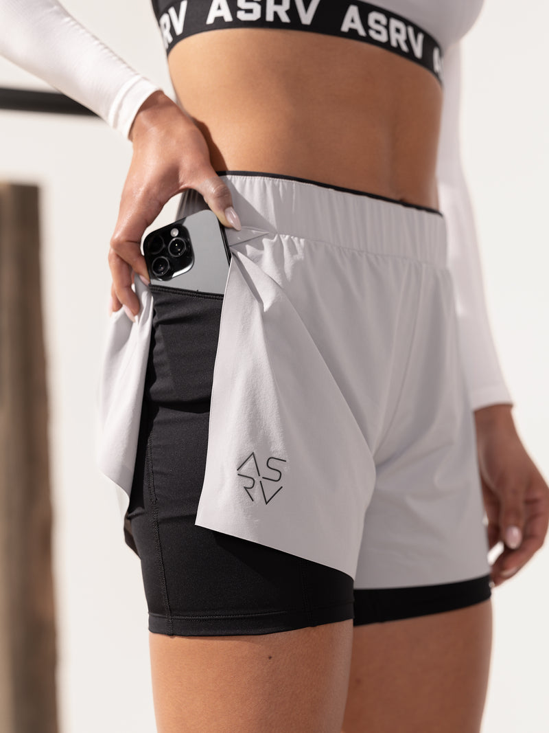 W087. Aerotex™ Side Split Liner Short - Sedona Snow Camo