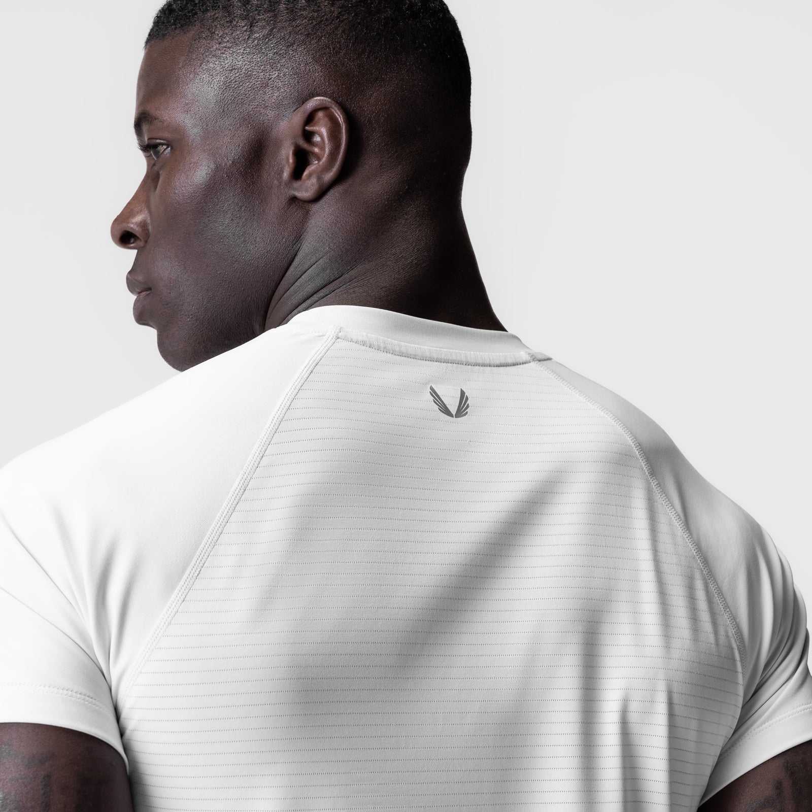 3D-Lite® 2.0 Lycra® Fitted Tee in white, rear view on model