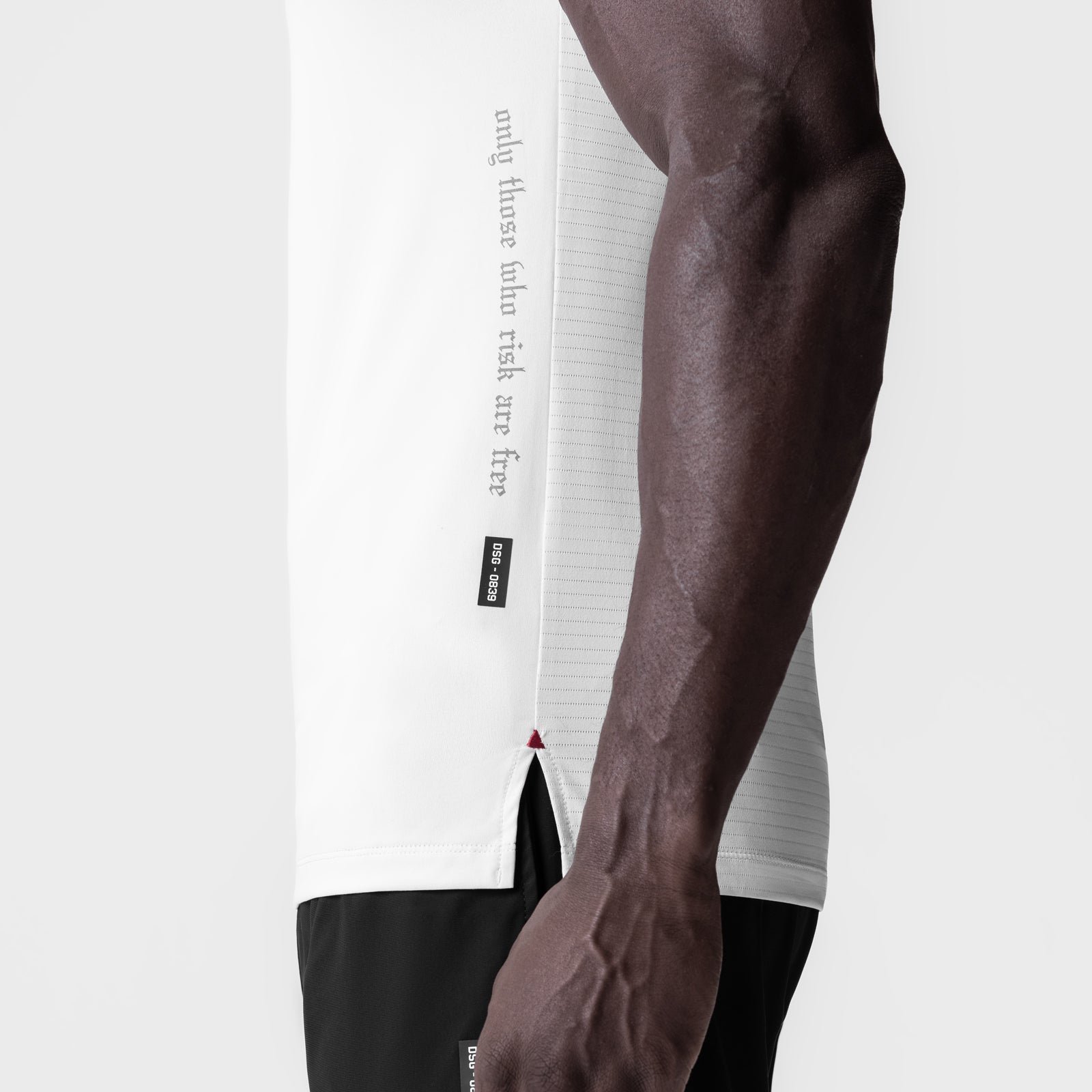 0839 3D-Lite 2.0 Lycra Fitted Tee in white, worn by model, side view