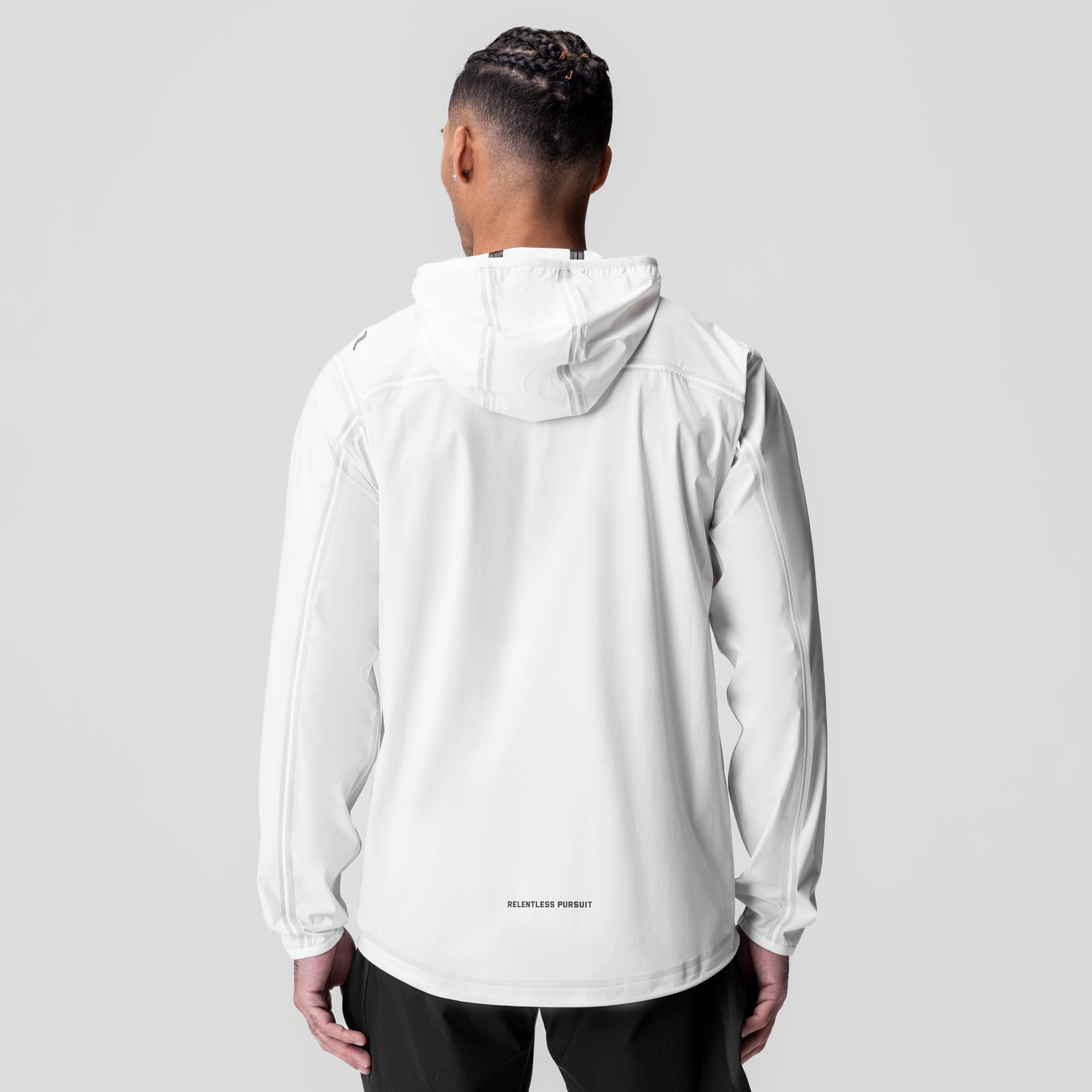 White Aerotex Lightweight Windbreaker worn by model, back view