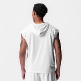 0983. Reversible 2-in-1 Cutoff Hoodie - White