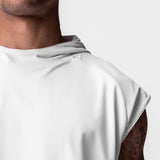 0983. Reversible 2-in-1 Cutoff Hoodie - White