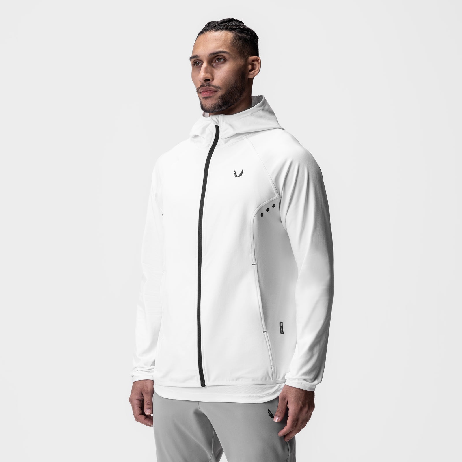 11 degrees セール track zip through hoodie in white パーカー