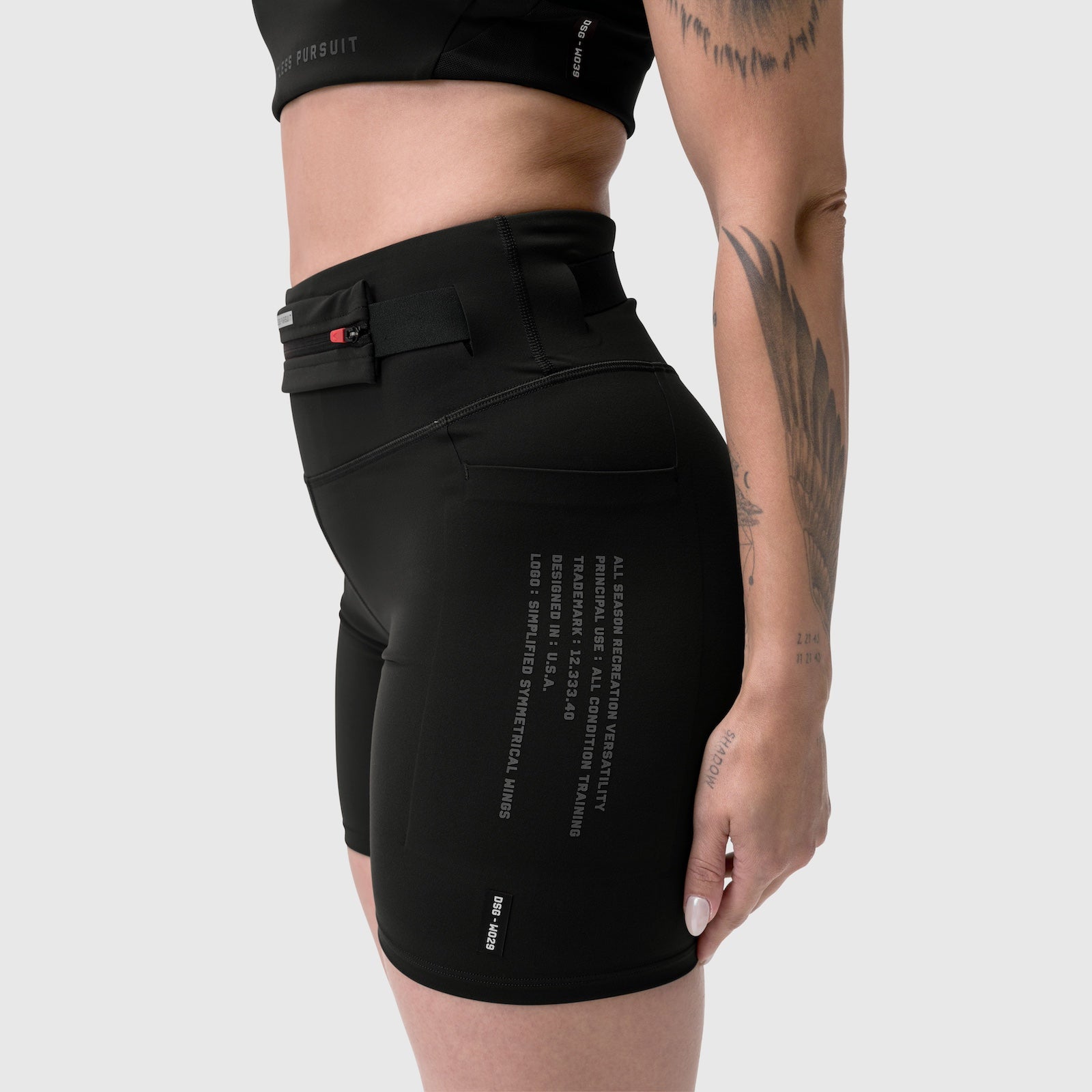 LYCRA® 3-in-1 Biker Short in black, worn by model, side view