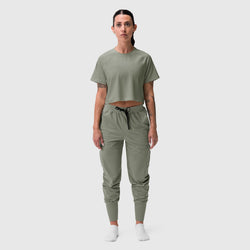 W018. AeroSilver® Cropped Tee - Sage