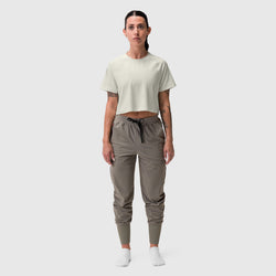 W018. AeroSilver® Cropped Tee - Ivory Cream