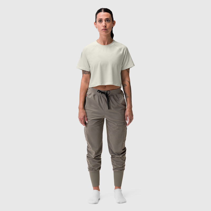 W018. AeroSilver® Cropped Tee - Ivory Cream