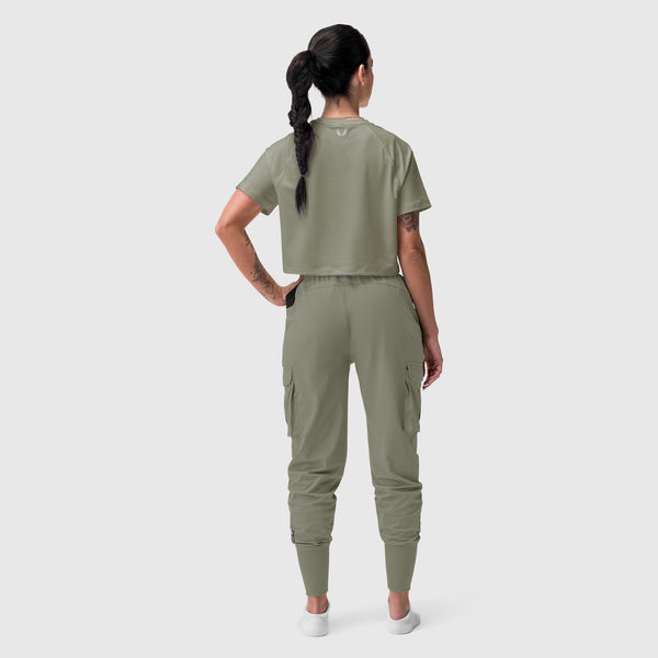 W018. AeroSilver® Cropped Tee - Sage