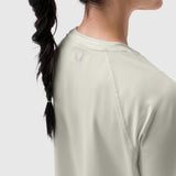 W018. AeroSilver® Cropped Tee - Ivory Cream