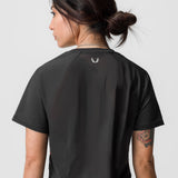 ASRV x Tonal Women's AeroSilver® Cropped Training Tee - Black