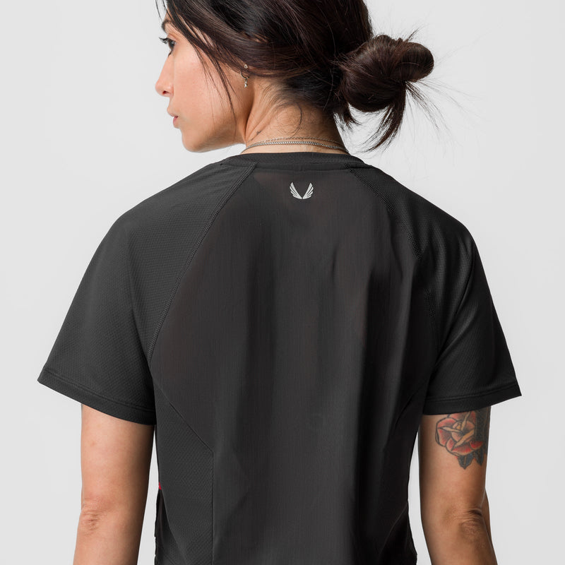 ASRV x Tonal Women's AeroSilver® Cropped Training Tee - Black