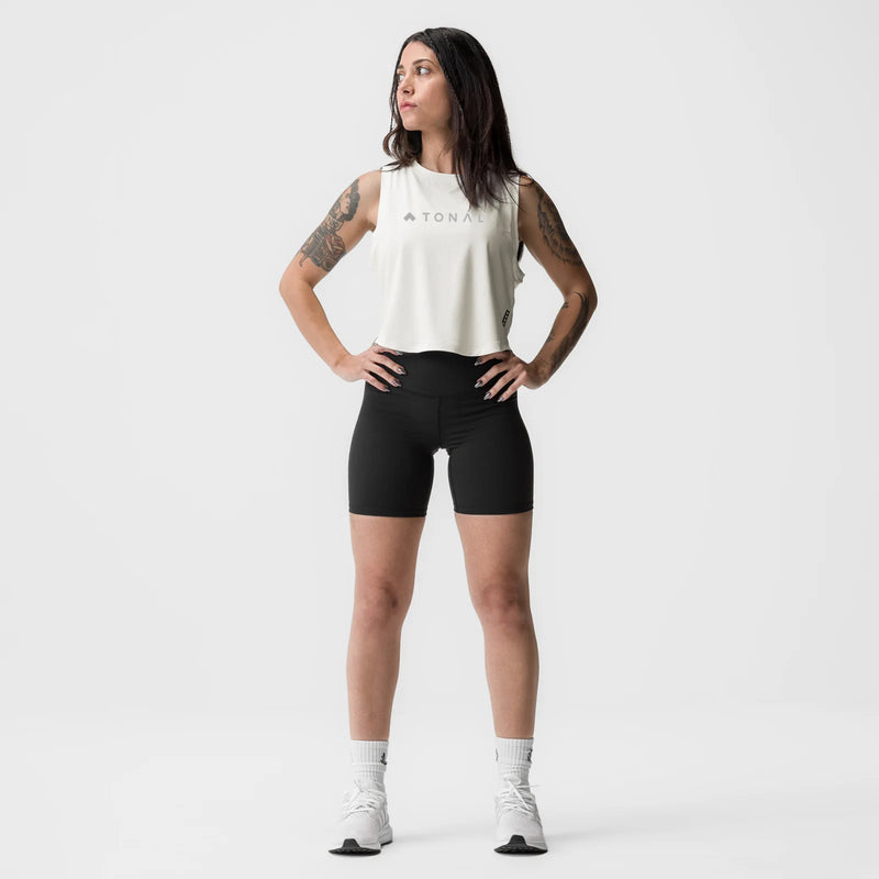 ASRV x Tonal Women's AeroSilver® Cropped Training Tank - Ivory Cream