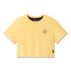 W082. SUPIMA® Ice-Skin™ Reversible Crop Tee - Amber/Black