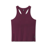 Flatlay Aerotex™ Perforated Run Tank in Merlot, front view