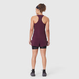 Aerotex™ Perforated Run Tank in Merlot, back view on model