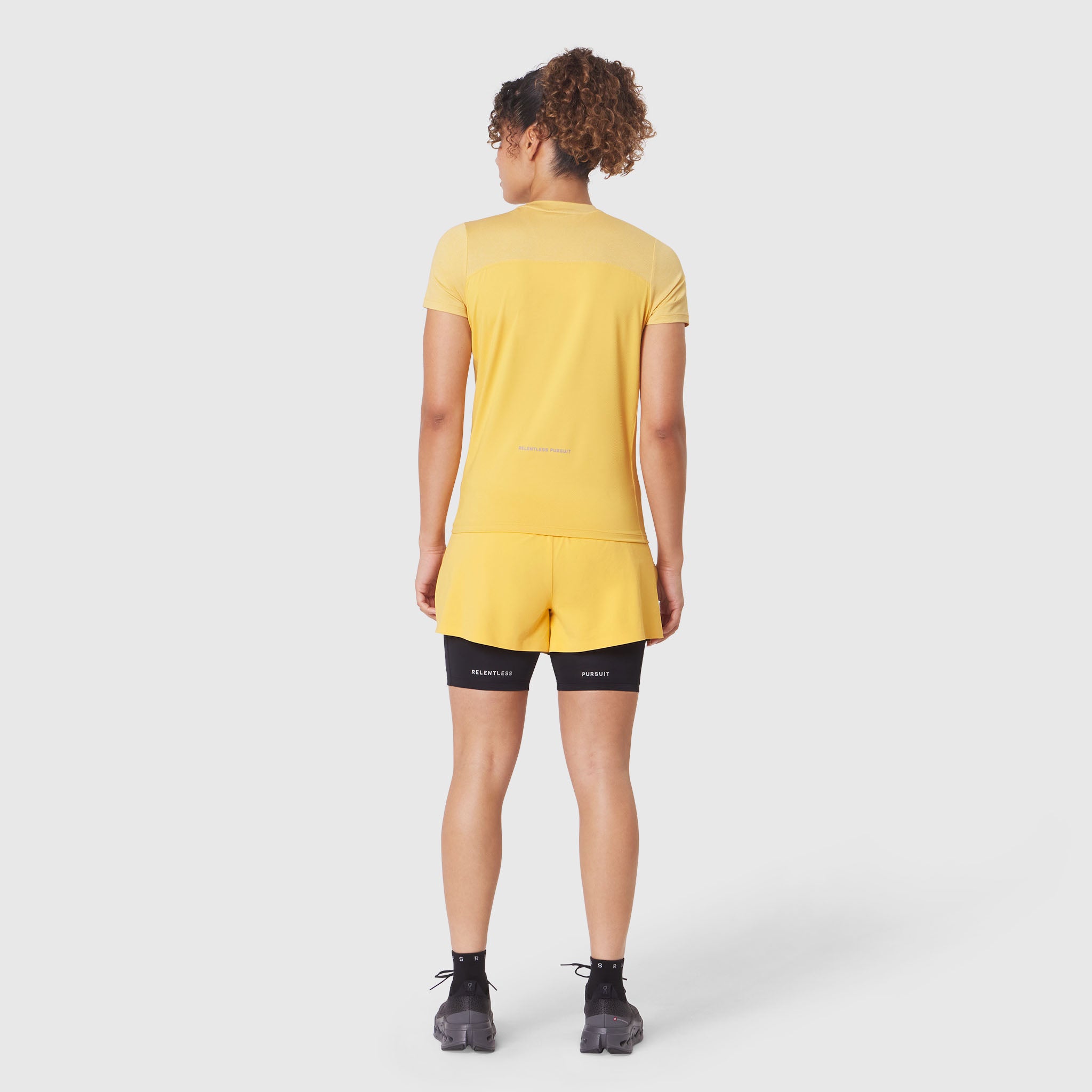 AEROSILVER® UPF50+ Run Tee in Amber, back view on model