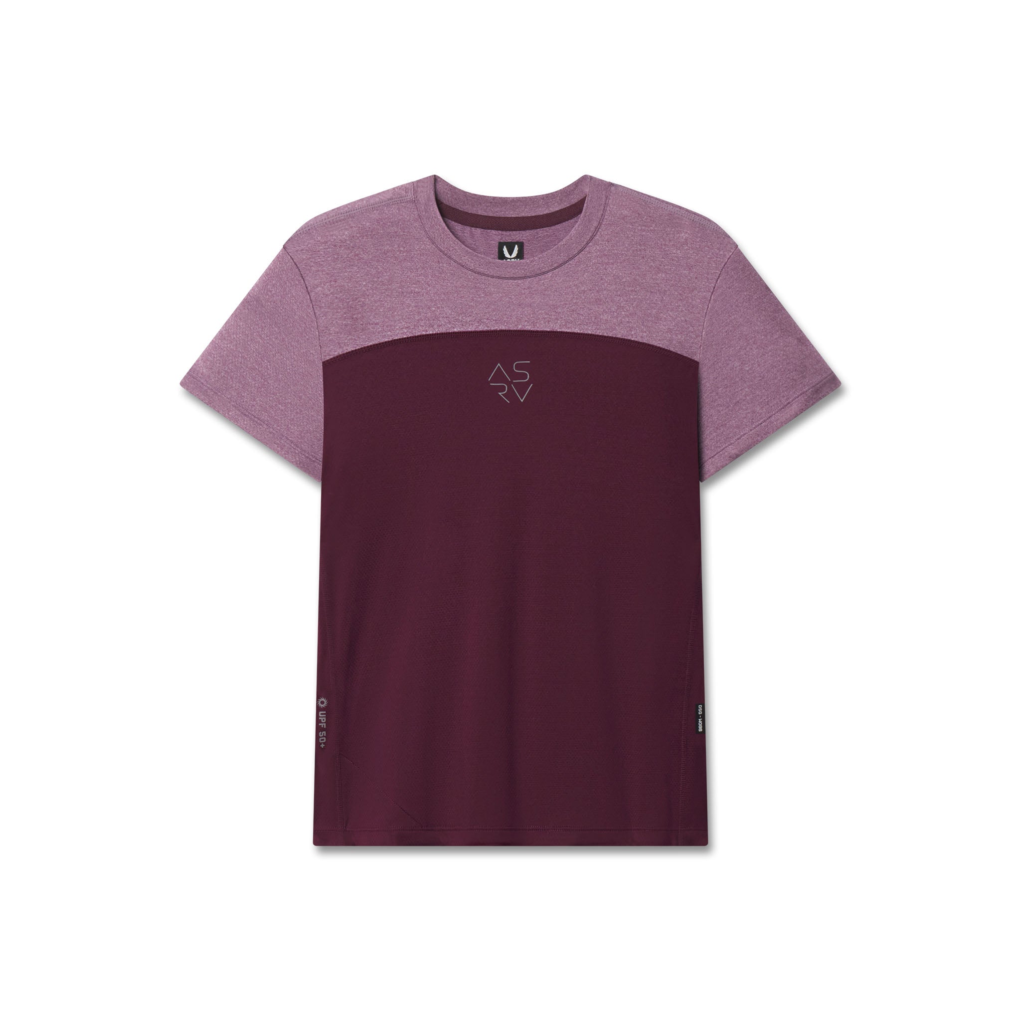 Flatlay AEROSILVER® UPF50+ Run Tee in Merlot, front view