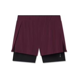 W087. Aerotex™ Side Split Liner Short - Merlot