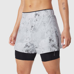 W087. Aerotex™ Side Split Liner Short - Sedona Snow Camo