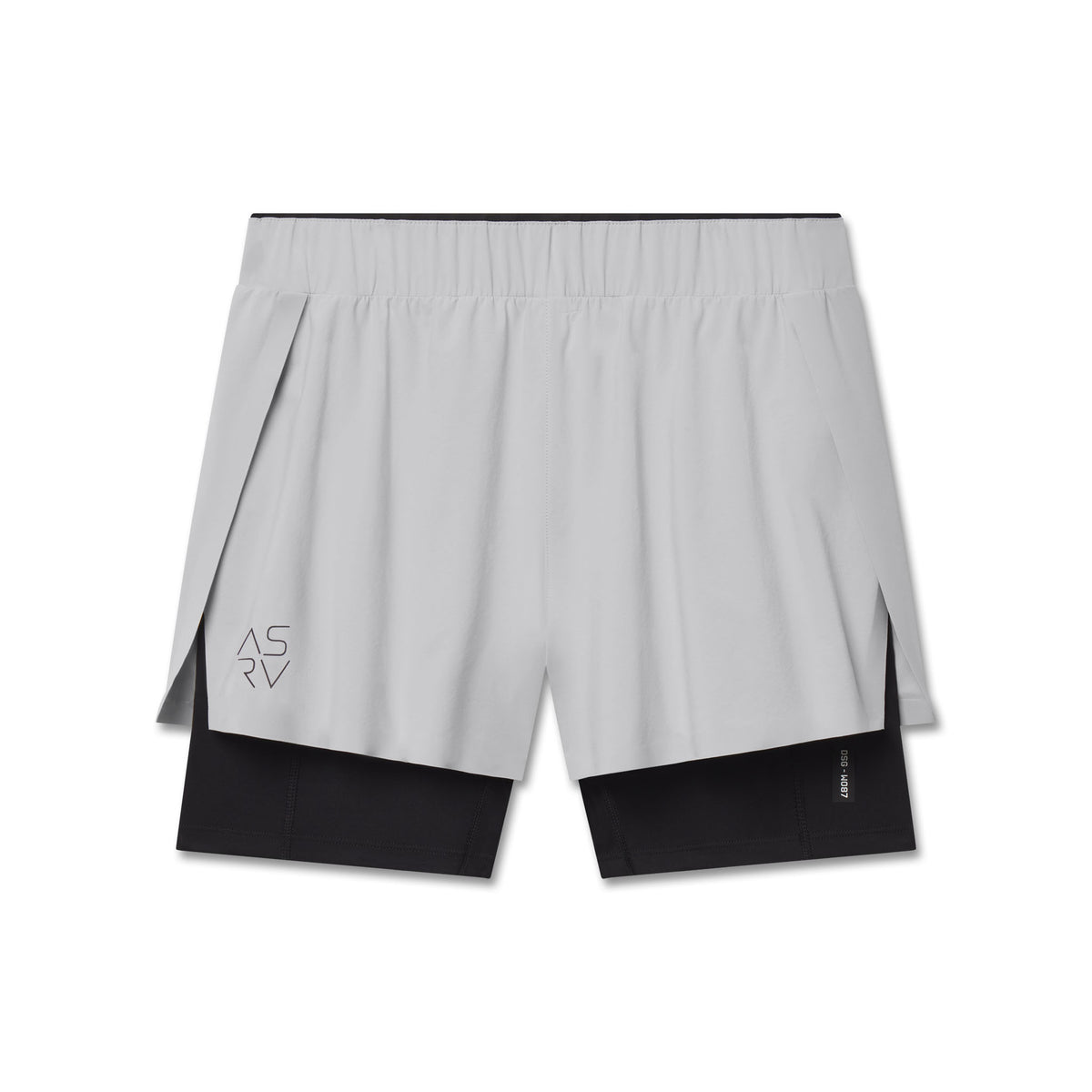 Flatlay W087 Aerotex™ Side Split Liner Short in slate grey, front view