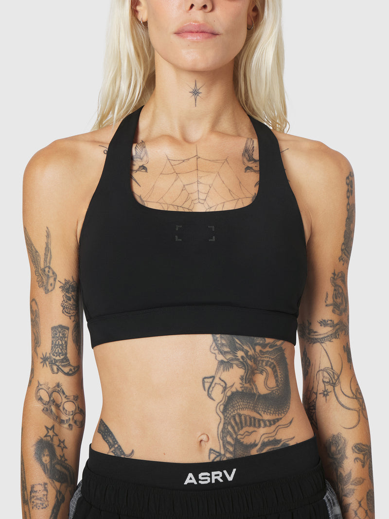 W096. LYCRA® ADAPTIV Racerback Sports Bra - Black