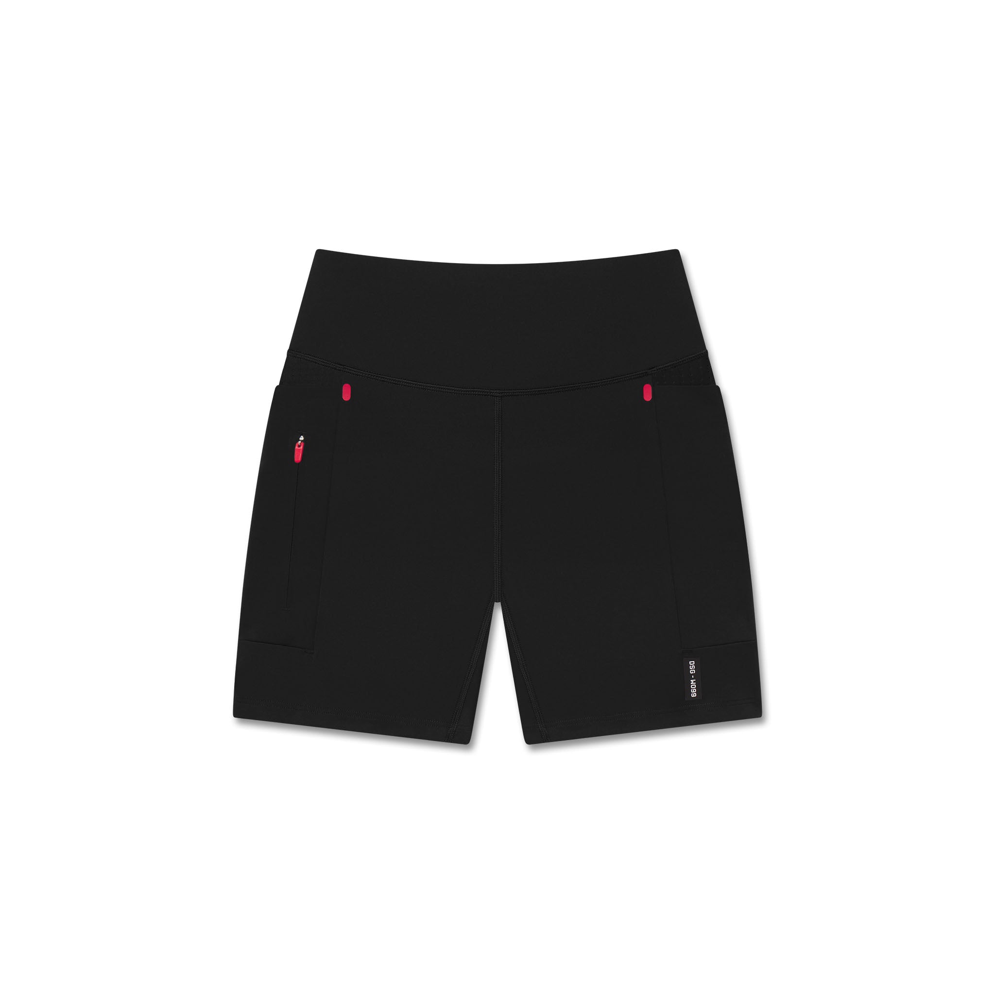 Flatlay W099 LYCRA® ADAPTIV Hybrid Bike Short in black, front view