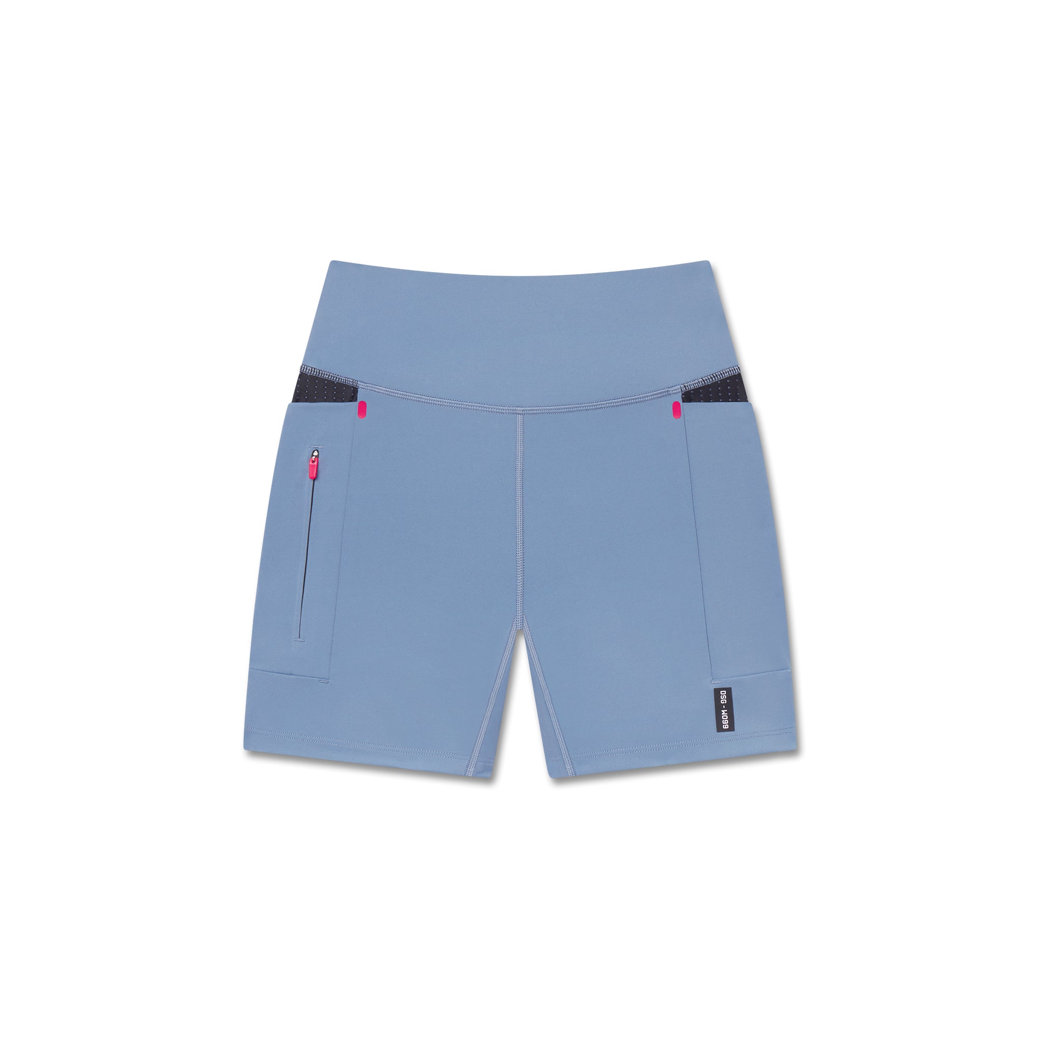 Flatlay LYCRA® ADAPTIV Hybrid Bike Short in Slate Blue, front view
